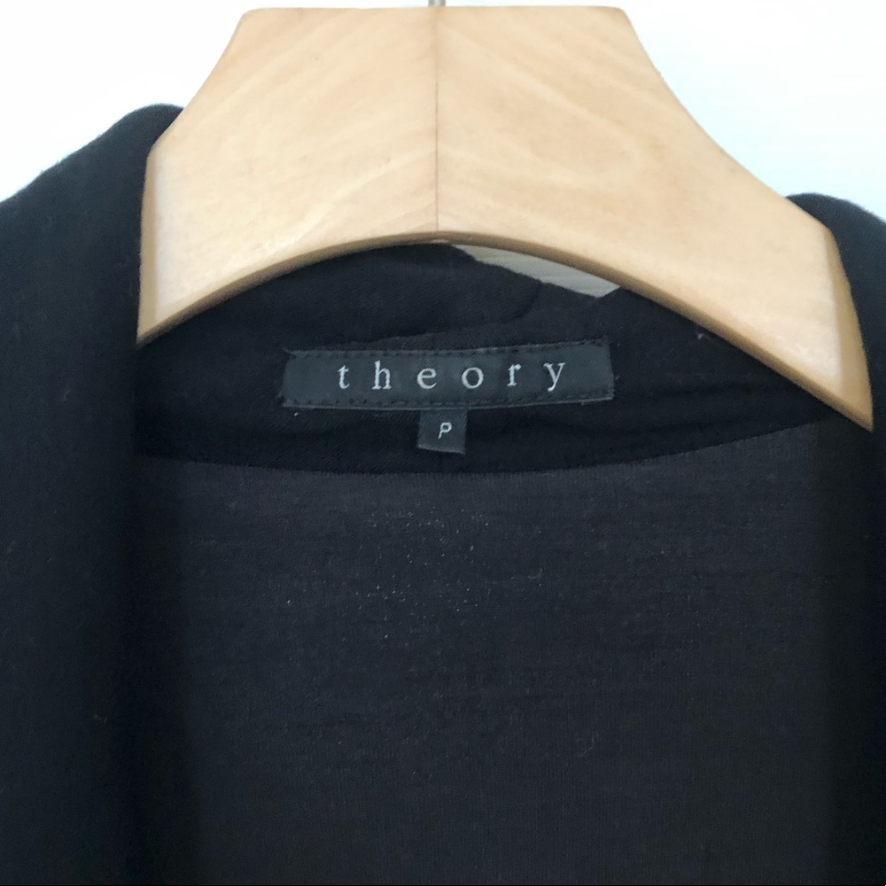Theory Open Blazer with Faux Leather Sleeves - Picture 4 of 9